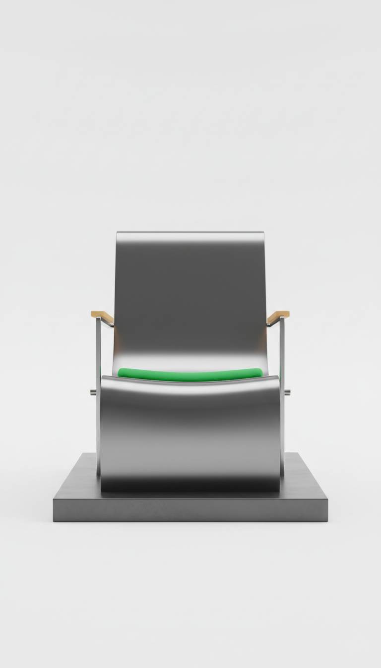 Fauteuil lounge en acier poli