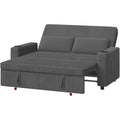 Canape lit compact 2 places avec dossier inclinable, revetement en velours et couchage dappoint, gris, 75 x 160 x 100 cm