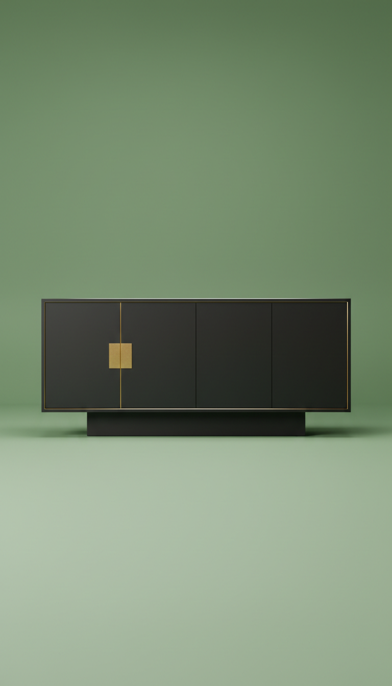 Buffet noir carbone mat profond
